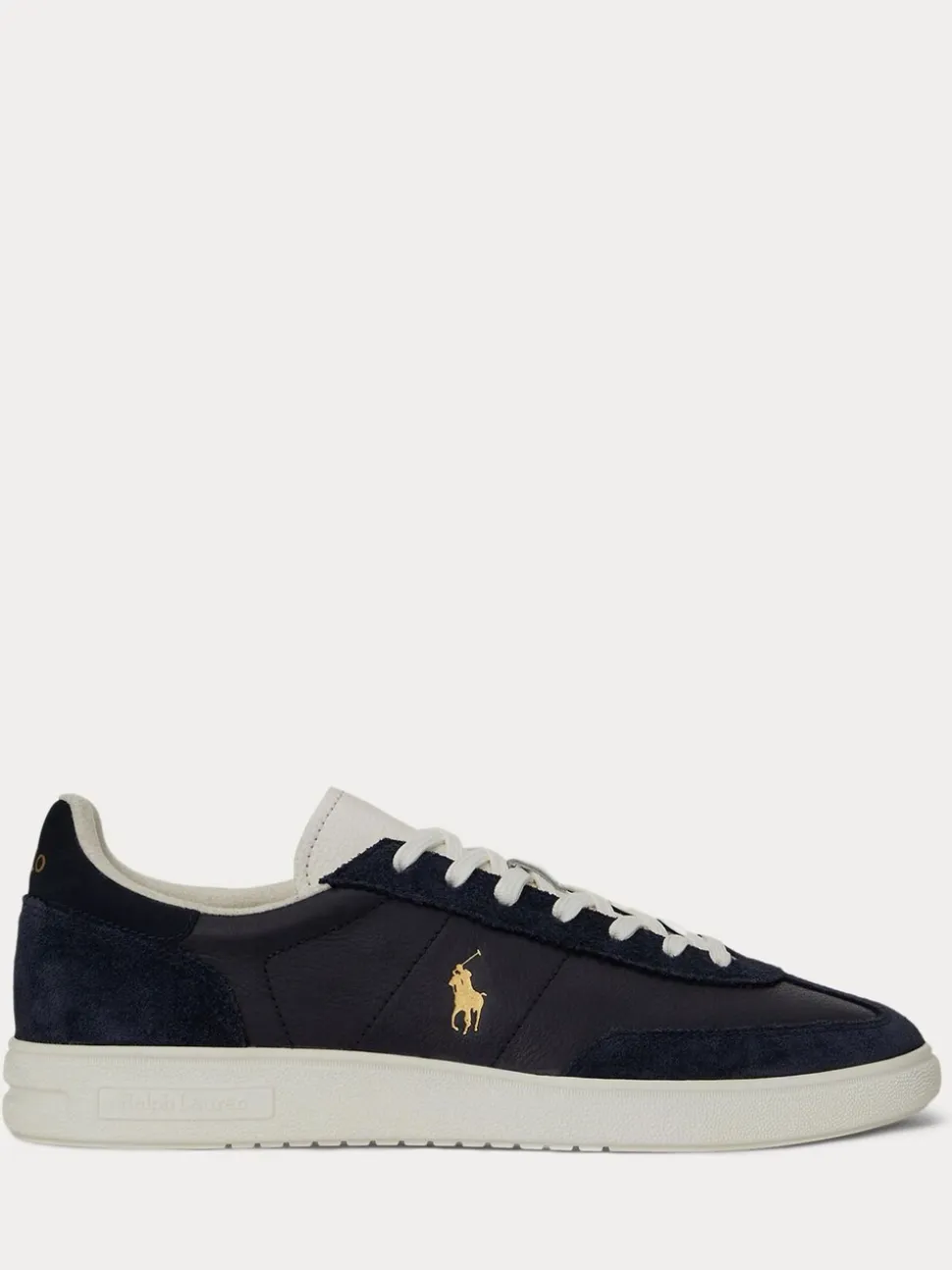 Polo Ralph Lauren Blue Bedford PP Leather and Suede Mix Low Top Trainers