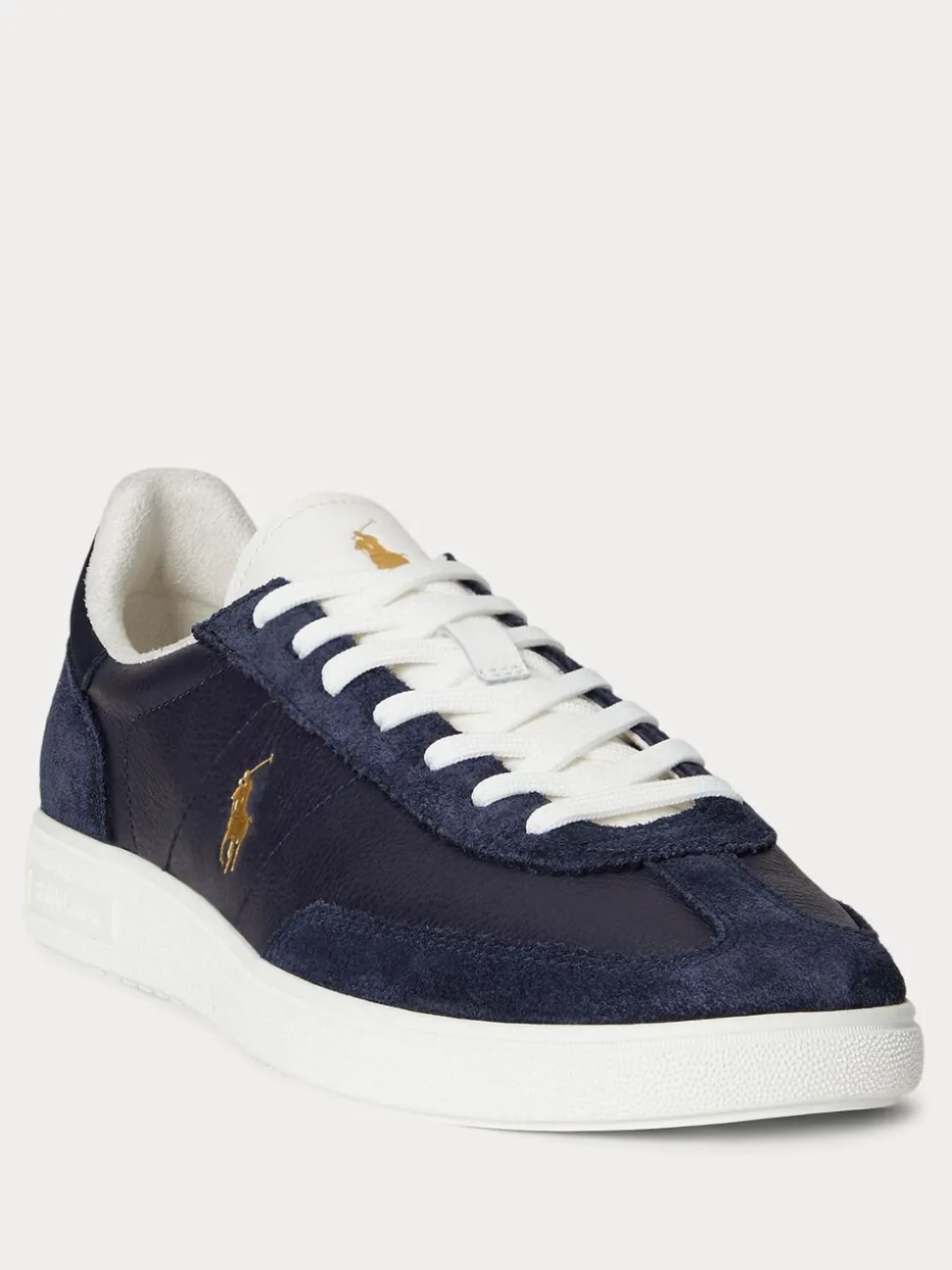 Polo Ralph Lauren Blue Bedford PP Leather and Suede Mix Low Top Trainers
