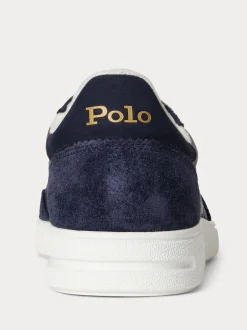 Polo Ralph Lauren Blue Bedford PP Leather and Suede Mix Low Top Trainers