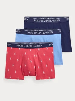 Polo Ralph Lauren Blue Cotton Stretch Boxers 3 Pack