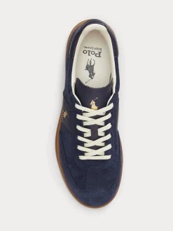 Polo Ralph Lauren Blue Hertitage Aera Suede Mix Trainers