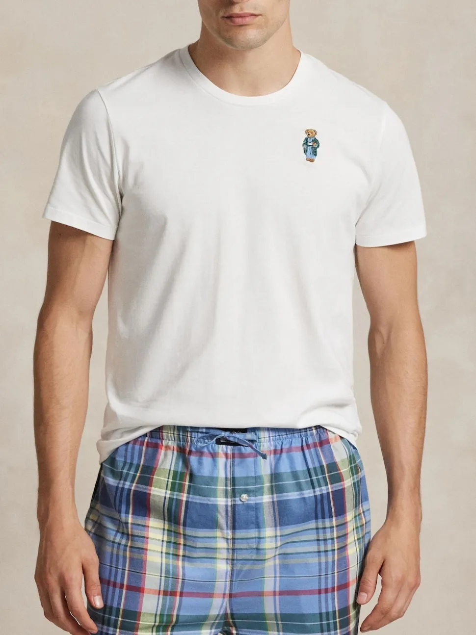 Polo Ralph Lauren Blue Polo Bear Check Pyjamas Set