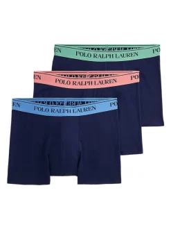 Polo Ralph Lauren Blue Stretch Cotton Boxers 3 Pack