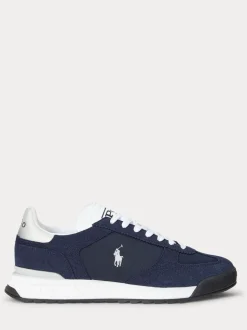 Polo Ralph Lauren Blue Varick Colourblock Leather Trainers
