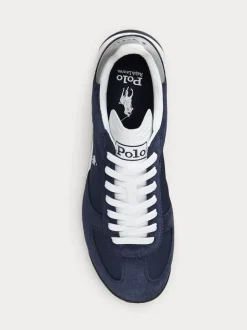 Polo Ralph Lauren Blue Varick Colourblock Leather Trainers