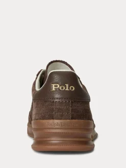 Polo Ralph Lauren Brown Hertitage Aera Suede Mix Trainers