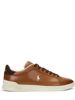 Polo Ralph Lauren Brown Heritage Court II Leather Trainers