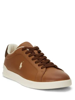Polo Ralph Lauren Brown Heritage Court II Leather Trainers