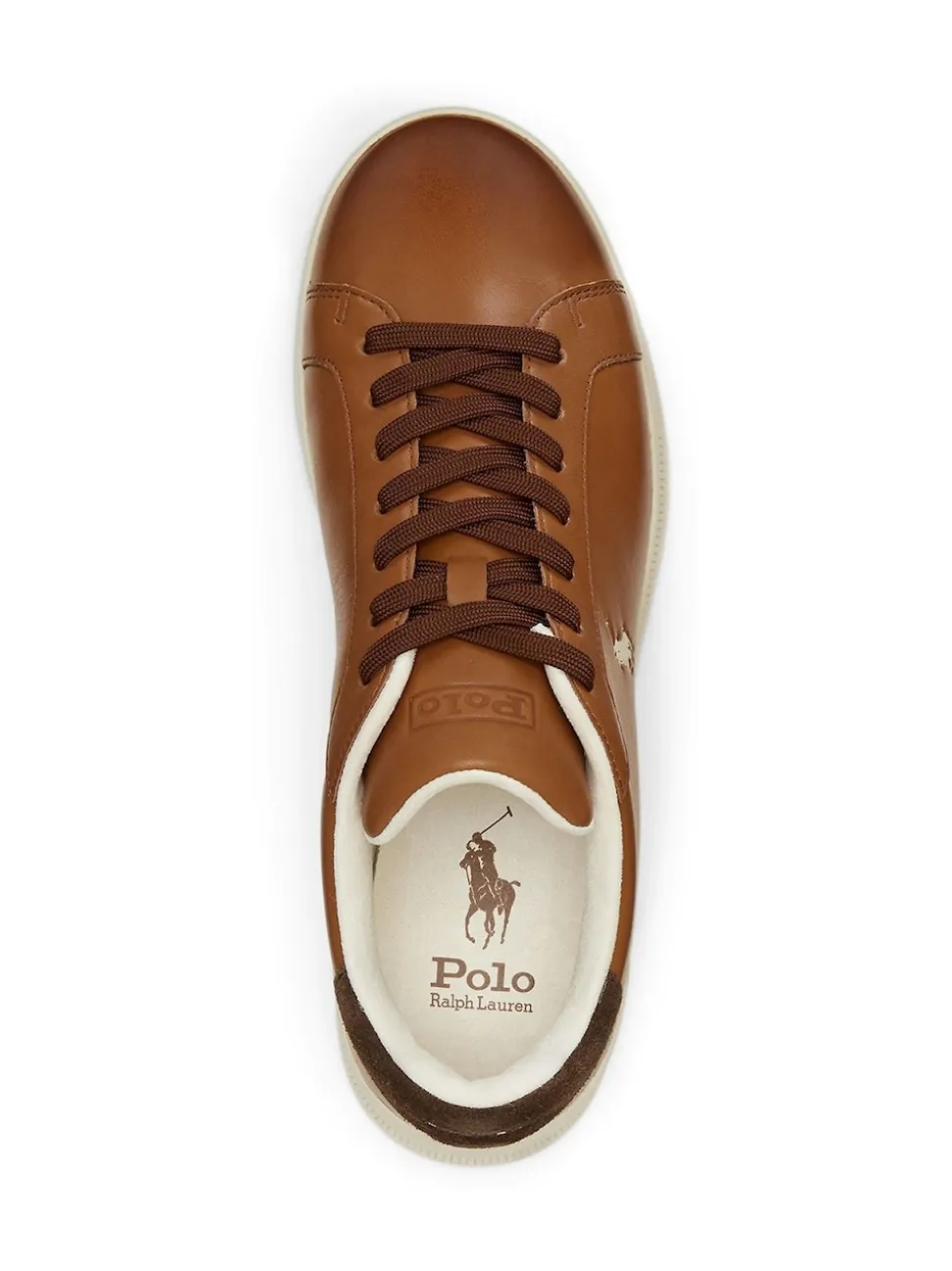 Polo Ralph Lauren Brown Heritage Court II Leather Trainers