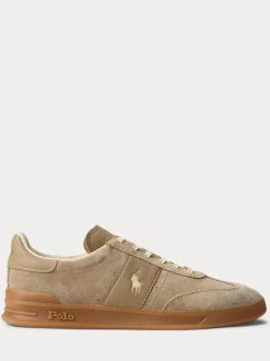 Polo Ralph Lauren Brown Hertitage Aera Suede Mix Trainers