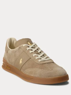 Polo Ralph Lauren Brown Hertitage Aera Suede Mix Trainers