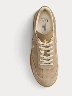 Polo Ralph Lauren Brown Hertitage Aera Suede Mix Trainers