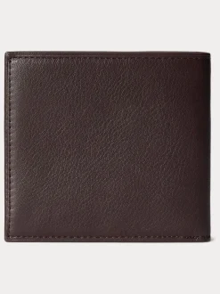 Polo Ralph Lauren Brown Pebbled Leather Billfold Wallet