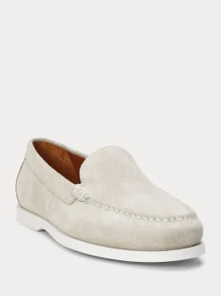 Polo Ralph Lauren Cream Merton Venetian Suede Loafers Shoes
