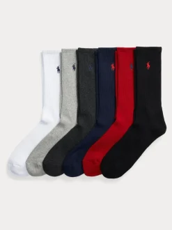 Polo Ralph Lauren Multi Ribbed Crew Socks 6 Pack