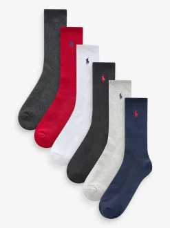 Polo Ralph Lauren Multi Ribbed Crew Socks 6 Pack