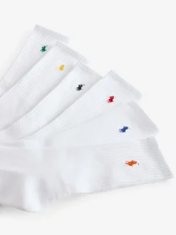 Polo Ralph Lauren Off White Ribbed Crew Socks 6 Pack