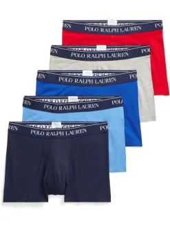 Polo Ralph Lauren Red/Grey/Blue Classic Stretch Boxers 5 Pack
