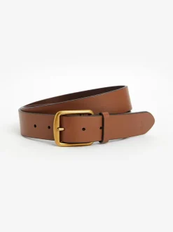 Polo Ralph Lauren Tan Brown Saddle Leather Logo Belt