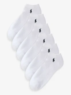 Polo Ralph Lauren White Cushioned Low-Cut Socks 6 Pack