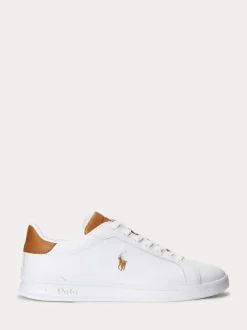 Polo Ralph Lauren White Heritage Court Leather Trainers