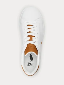 Polo Ralph Lauren White Heritage Court Leather Trainers