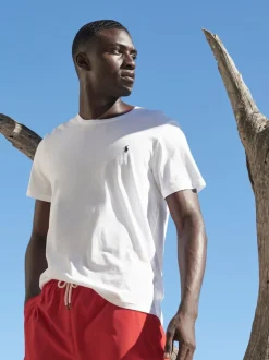Polo Ralph Lauren White Logo Cotton Jersey T-Shirt
