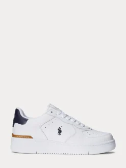Polo Ralph Lauren White Masters Court Leather Trainers