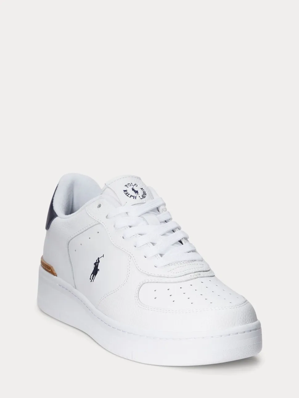Polo Ralph Lauren White Masters Court Leather Trainers
