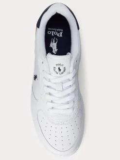 Polo Ralph Lauren White Masters Court Leather Trainers