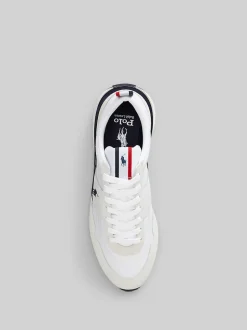 Polo Ralph Lauren White Train 89 Suede Sports Trainers