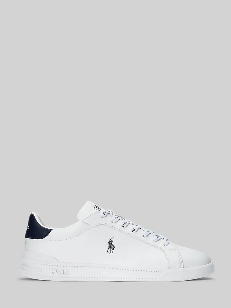 Polo Ralph Lauren White/Blue Leather Heritage Court II Trainers