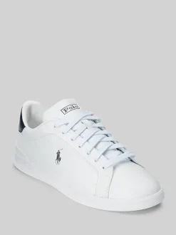 Polo Ralph Lauren White/Blue Leather Heritage Court II Trainers