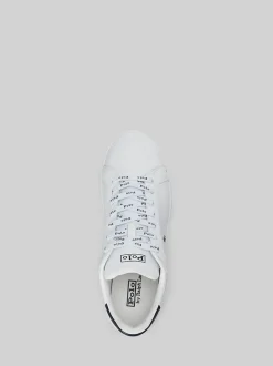 Polo Ralph Lauren White/Blue Leather Heritage Court II Trainers