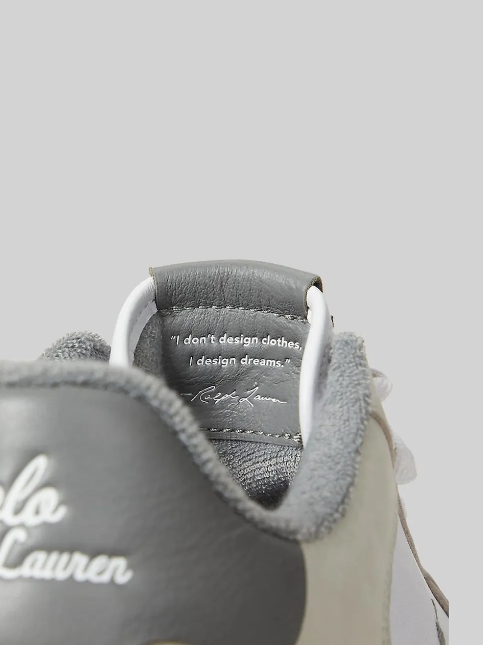 Polo Ralph Lauren White/Grey Masters Court Leather Trainers