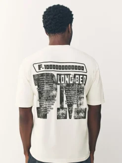 Post Malone White Regular Fit Band Graphic Print T-Shirt