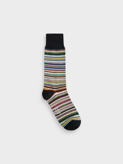 PS Paul Smith Black Signature Stripe Socks 3 Pack