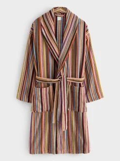 PS Paul Smith Black Signature Stripe Logo Robe