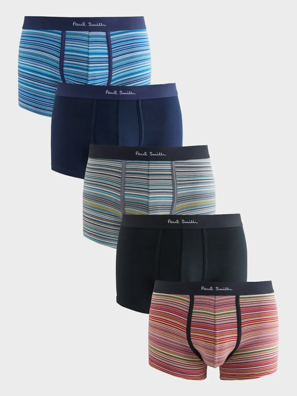 PS Paul Smith Black Signature Stripe Boxers 5 Pack