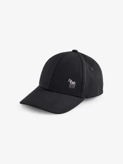 PS Paul Smith Black Zebra Print Logo Cotton Cap