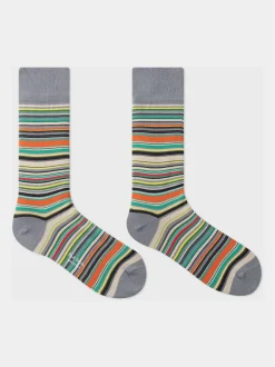 PS Paul Smith Blue Signature Stripe 3 Pack Socks
