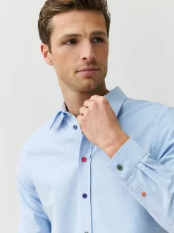 PS Paul Smith Blue Tailored-Fit Logo Shirt