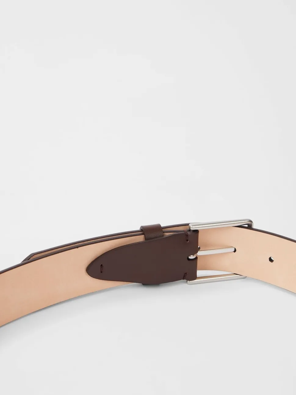 PS Paul Smith Brown Stitch Detail Logo Belt