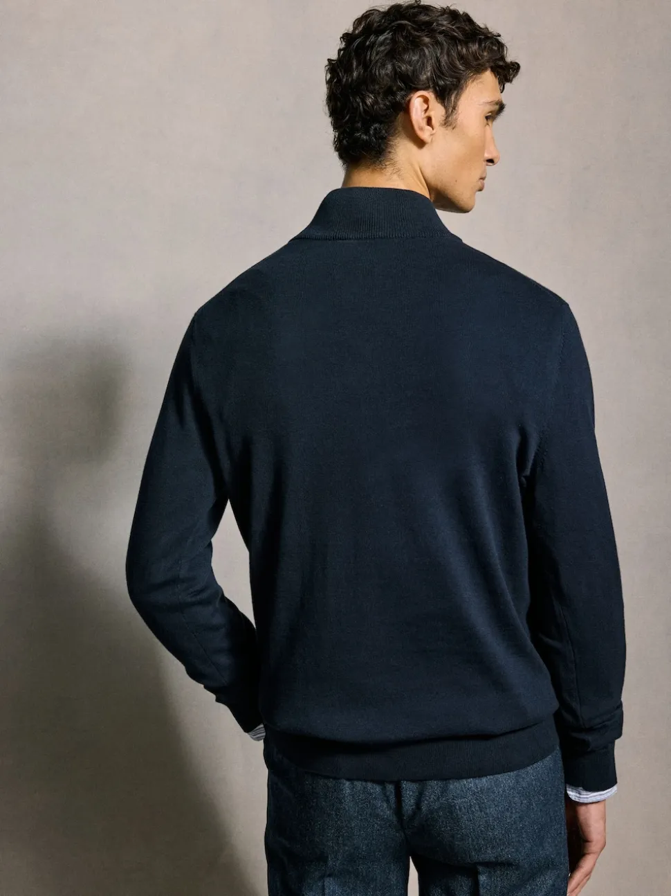 PS Paul Smith Navy Blue Quarter Zip Knit Jumper