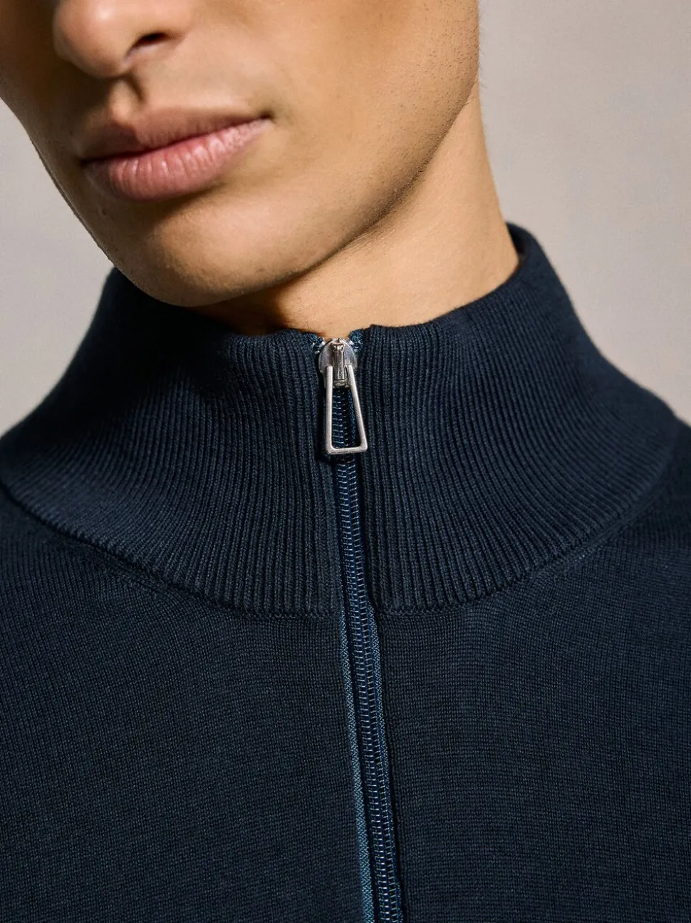 PS Paul Smith Navy Blue Quarter Zip Knit Jumper