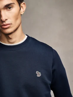 PS Paul Smith Navy Logo Crew Neck Sweatshirt