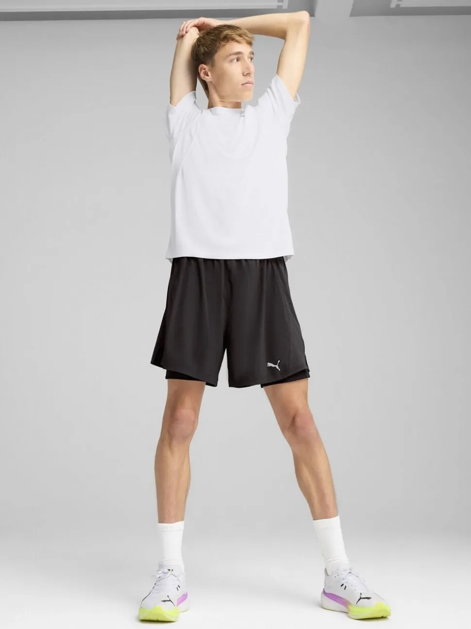 Puma Black Mens Velocity 2-in-1 Running Shorts