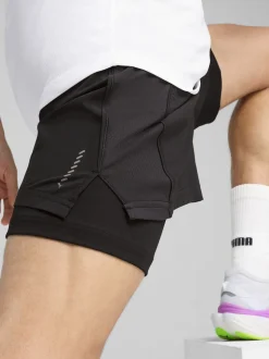 Puma Black Mens Velocity 2-in-1 Running Shorts