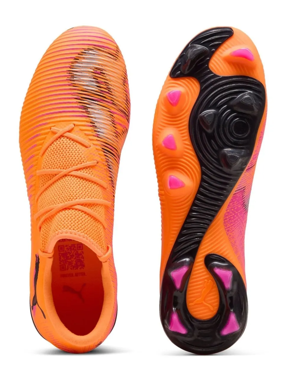 Puma Orange Mens Future 8 Match Low Firm Ground Football Boots