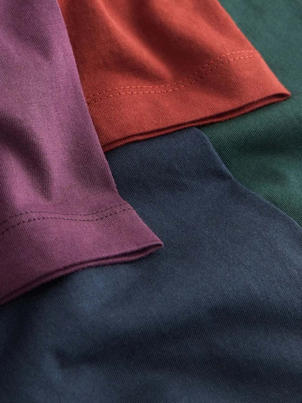 Purple / Navy Blue / Orange / Green Regular Fit T-Shirts 4 Pack